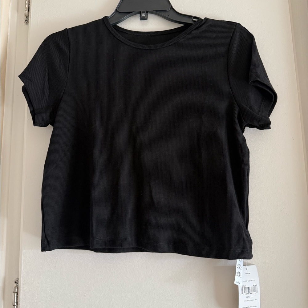 Hanky Panky Black Crop Boxy Short Sleeve T-Shirt